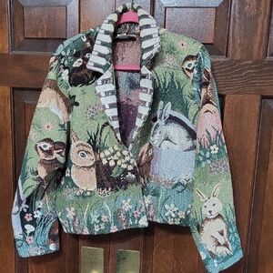Vintage Painted Pony Tapestry Rabbit Jacket